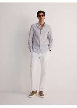 Reserved - Koszula regular fit z lnem - jasnoszary ze sklepu Reserved w kategorii Koszule męskie - zdjęcie 174046688