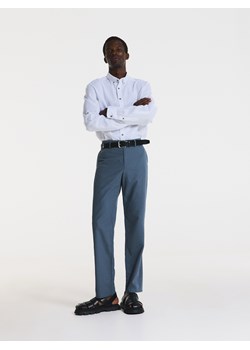 Reserved - Spodnie chino regular z lnem - granatowy ze sklepu Reserved w kategorii Spodnie męskie - zdjęcie 174046986