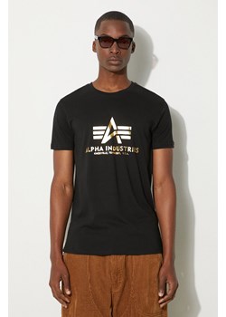 Alpha Industries t-shirt bawełniany Basic T-Shirt Foil Print kolor czarny z nadrukiem 100501FP.583 ze sklepu PRM w kategorii T-shirty męskie - zdjęcie 174047488