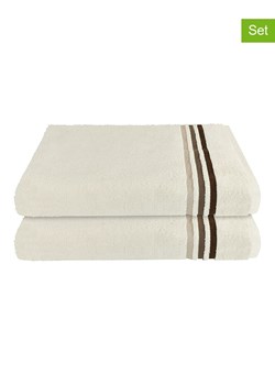 Schiesser Ręczniki prysznicowe (2 szt.) "Skyline" w kolorze kremowym ze sklepu Limango Polska w kategorii Ręczniki - zdjęcie 174048177