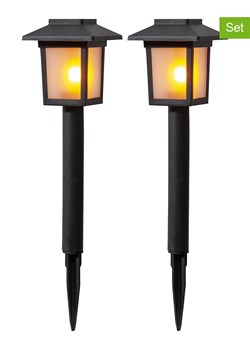 STAR Trading Solarne lampy ogrodowe LED &quot;Flame Mini&quot; w kolorze czarnym - wys. 23 cm ze sklepu Limango Polska w kategorii Oświetlenie ogrodowe - zdjęcie 174048895