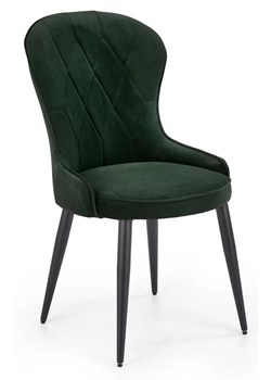 Komplet zielonych eleganckich krzeseł pikowanych 4 szt.  - Monaco 4S ze sklepu Edinos.pl w kategorii Krzesła - zdjęcie 174049966