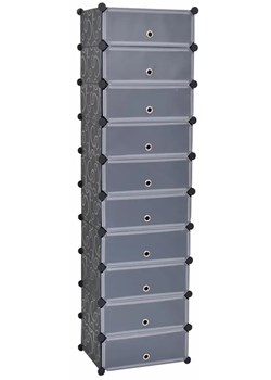 Czarna wysoka szafka na obuwie B8-W93 ze sklepu Edinos.pl w kategorii Dom - zdjęcie 174049978