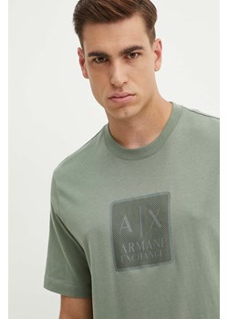 Armani Exchange t-shirt bawełniany męski kolor zielony z nadrukiem 6DZTHB ZJ9JZ ze sklepu ANSWEAR.com w kategorii T-shirty męskie - zdjęcie 174051668