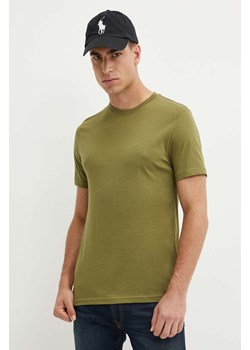 United Colors of Benetton t-shirt bawełniany męski kolor zielony gładki ze sklepu ANSWEAR.com w kategorii T-shirty męskie - zdjęcie 174051738