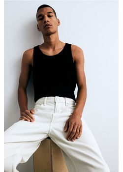H & M - Prążkowana koszulka Slim Fit - Czarny ze sklepu H&M w kategorii Bluzki damskie - zdjęcie 174052065