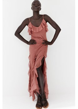 H & M - Długa sukienka z falbanami - Różowy ze sklepu H&M w kategorii Sukienki - zdjęcie 174052089