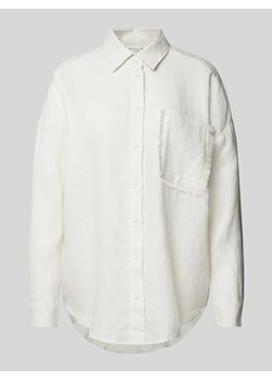 Lniana bluzka z kieszenią na piersi ze sklepu Peek&Cloppenburg  w kategorii Koszule damskie - zdjęcie 174052509