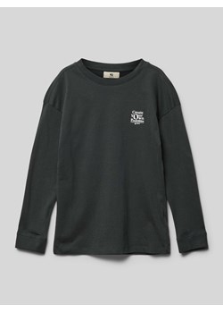 Bluzka z długim rękawem z nadrukowanym napisem ze sklepu Peek&Cloppenburg  w kategorii T-shirty chłopięce - zdjęcie 174053089