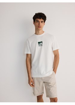 Reserved - T-shirt regular z nadrukiem - złamana biel ze sklepu Reserved w kategorii T-shirty męskie - zdjęcie 174054126