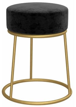 Czarny aksamitny metalowy taboret glamour Z4-L85 - id: 43483 - marki Elior - 174056345 Czarny aksamitny metalowy taboret glamour Z4-L85 ze sklepu Edinos.pl w kategorii Dom - zdjęcie 174056345