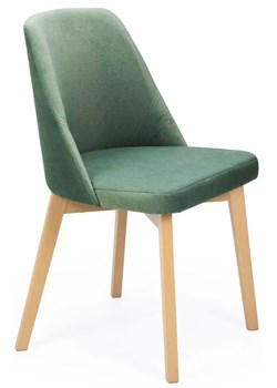 Zielone aksamitne krzesło drewniane dąb artisan - Bentrix 4X ze sklepu Edinos.pl w kategorii Krzesła - zdjęcie 174056396