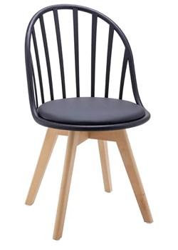 Czarne krzesło kuchenne patyczak w stylu retro modern - Keran ze sklepu Edinos.pl w kategorii Krzesła - zdjęcie 174056585