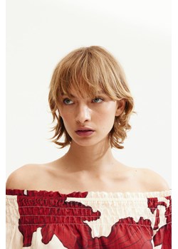 H & M - Bluzka z odkrytymi ramionami - Beżowy ze sklepu H&M w kategorii Bluzki damskie - zdjęcie 174056789