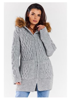 Awama Kardigan w kolorze szarym ze sklepu Limango Polska w kategorii Swetry damskie - zdjęcie 174058156