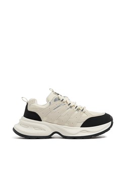 Cropp - Beżowe sneakersy z odblaskowymi elementami - beżowy ze sklepu Cropp w kategorii Buty sportowe damskie - zdjęcie 174059528