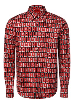 HUGO Koszula męska - Ermo Mężczyźni Slim Fit Bawełna czerwony wzorzysty ze sklepu vangraaf w kategorii Koszule męskie - zdjęcie 174061096