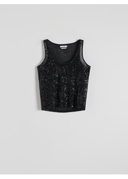 Reserved - Cekinowy top - czarny ze sklepu Reserved w kategorii Bluzki damskie - zdjęcie 174062807