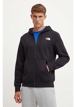 The North Face bluza Simple Dome Full Zip Hoodie męska kolor czarny z kapturem z nadrukiem NF0A89FDJK31 ze sklepu ANSWEAR.com w kategorii Bluzy męskie - zdjęcie 174062915