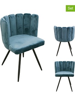 Rétro Chic Fotele (2 szt.) "Ariel" w kolorze niebieskim - 52,5 x 79,7 x 50,5 cm ze sklepu Limango Polska w kategorii Pufy i siedziska - zdjęcie 174070029