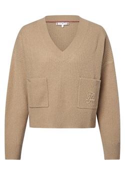 Tommy Hilfiger Sweter damski Kobiety Wełna beżowy jednolity ze sklepu vangraaf w kategorii Swetry damskie - zdjęcie 174072459