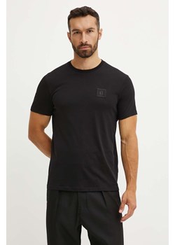 Armani Exchange t-shirt bawełniany kolor czarny z aplikacją ze sklepu ANSWEAR.com w kategorii T-shirty męskie - zdjęcie 174072765