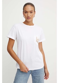 Liu Jo t-shirt bawełniany damski kolor biały WF4177 JS923 ze sklepu ANSWEAR.com w kategorii Bluzki damskie - zdjęcie 174073078