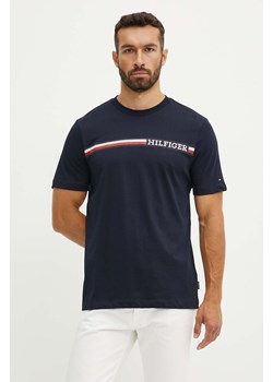 Tommy Hilfiger t-shirt bawełniany męski kolor granatowy z nadrukiem MW0MW36739 ze sklepu ANSWEAR.com w kategorii T-shirty męskie - zdjęcie 174073136