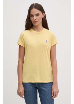 Polo Ralph Lauren t-shirt bawełniany kolor żółty 211898698 ze sklepu ANSWEAR.com w kategorii Bluzki damskie - zdjęcie 174073198