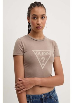 Guess Originals t-shirt damski kolor beżowy ze sklepu ANSWEAR.com w kategorii Bluzki damskie - zdjęcie 174073237