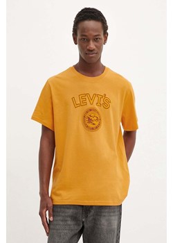 Levi&apos;s t-shirt bawełniany męski kolor pomarańczowy z nadrukiem ze sklepu ANSWEAR.com w kategorii T-shirty męskie - zdjęcie 174073266