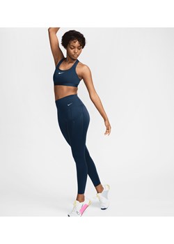 Damskie legginsy 7/8 z wysokim stanem i kieszeniami zapewniające mocne wsparcie Nike Go - Niebieski ze sklepu Nike poland w kategorii Spodnie damskie - zdjęcie 174073387