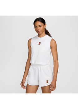 Damska krótka koszulka tenisowa bez rękawów NikeCourt Heritage - Biel ze sklepu Nike poland w kategorii Bluzki damskie - zdjęcie 174073456