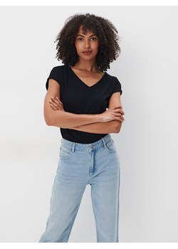 Mohito - T-shirt z krótkim rękawem - czarny ze sklepu Mohito w kategorii Bluzki damskie - zdjęcie 174077218