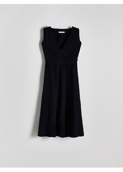 Reserved - Muślinowa sukienka - czarny ze sklepu Reserved w kategorii Sukienki - zdjęcie 174077237