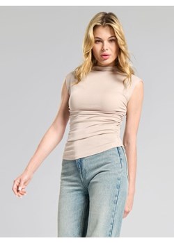 Sinsay - Koszulka z półgolfem - kremowy ze sklepu Sinsay w kategorii Bluzki damskie - zdjęcie 174078827