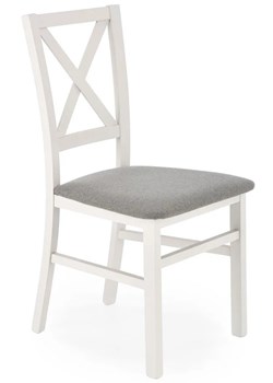 Białe krzesło tapicerowane krzyżak - Baxo 3X ze sklepu Edinos.pl w kategorii Krzesła - zdjęcie 174081526