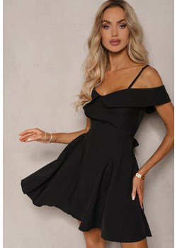 Czarna Sukienka na Ramiączkach z Regulacją z Usztywnionymi Miseczkami Miviora ze sklepu Renee odzież w kategorii Sukienki - zdjęcie 174083035