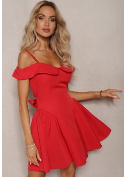 Czerwona Sukienka na Ramiączkach z Regulacją z Usztywnionymi Miseczkami Miviora ze sklepu Renee odzież w kategorii Sukienki - zdjęcie 174083045