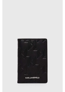 Karl Lagerfeld etui na karty skórzane kolor czarny 245M3205 ze sklepu ANSWEAR.com w kategorii Portfele męskie - zdjęcie 174083525