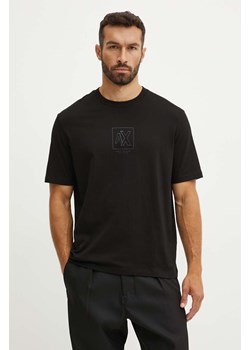 Armani Exchange t-shirt bawełniany męski kolor czarny z aplikacją 6DZTLE ZJ9JZ ze sklepu ANSWEAR.com w kategorii T-shirty męskie - zdjęcie 174083668