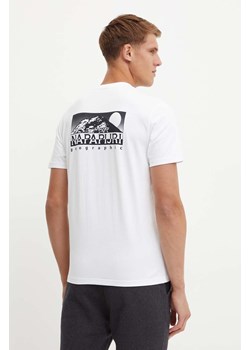 Napapijri t-shirt bawełniany S-Aleen męski kolor biały z nadrukiem NP0A4IN70021 ze sklepu ANSWEAR.com w kategorii T-shirty męskie - zdjęcie 174083755