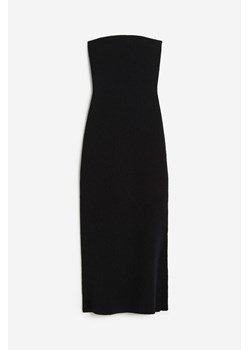 H & M - Dzianinowa sukienka bandeau - Czarny ze sklepu H&M w kategorii Sukienki - zdjęcie 174083888