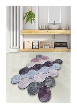 Colourful Cotton Dywanik łazienkowy "Circle" w kolorze fioletowo-szarym ze sklepu Limango Polska w kategorii Akcesoria łazienkowe - zdjęcie 174084597