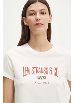 Levi&apos;s t-shirt bawełniany damski kolor beżowy 17369 ze sklepu ANSWEAR.com w kategorii Bluzki damskie - zdjęcie 174086967