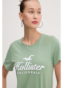 Hollister Co. t-shirt bawełniany damski kolor zielony KI357-3284 ze sklepu ANSWEAR.com w kategorii Bluzki damskie - zdjęcie 174086997