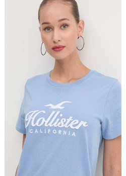 Hollister Co. t-shirt bawełniany damski kolor niebieski KI357-3285 ze sklepu ANSWEAR.com w kategorii Bluzki damskie - zdjęcie 174087007