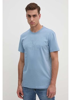 Calvin Klein Jeans t-shirt bawełniany męski kolor niebieski z aplikacją J30J325916 ze sklepu ANSWEAR.com w kategorii T-shirty męskie - zdjęcie 174087067