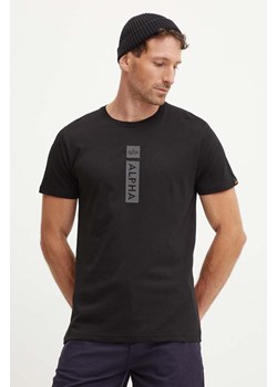 Alpha Industries t-shirt bawełniany męski kolor czarny z nadrukiem 146509 ze sklepu ANSWEAR.com w kategorii T-shirty męskie - zdjęcie 174087116