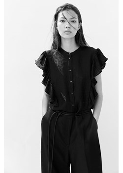 H & M - Bluzka z falbankami - Czarny ze sklepu H&M w kategorii Bluzki damskie - zdjęcie 174087875